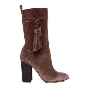 Vince Camuto Women's FERMEL Slouch Tassel Boots Suede Leather  Brown size 8